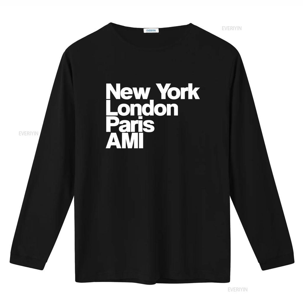 NY Lon Paris AMI GA Модный Город Название Принт Футболка для Мужчин и Женщин винтажная Стиранная Мягкая Эластичная уличная Модная homme