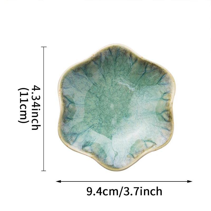 Lotus Ceramic Trays Green Creative Tray for Decoration Jewelry Plate Jewelry Organizer Containers Desktop Decor