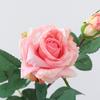 Realistic Look Non-Wither No Watering Simulation Flower 2 Heads Hydrating Curled Rose