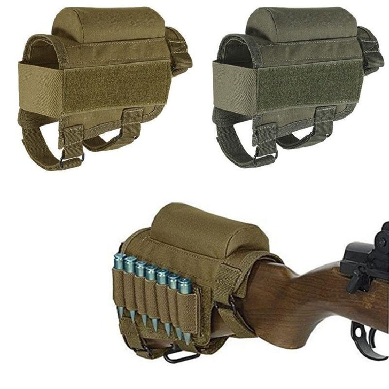 Adjustable Outdoor Tactical Buttstock Bullet Bag Military Airsoft Rifle Cartridges Accessories Bag Hunting Gun Bullet Pouches