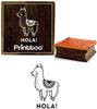 Printtoo Llama Animal & Hola Word Design Square Wooden Rubber Stamp Diary Card-2 X 2