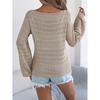 Sexy Off Shoulder Knit Tops For Women Loose Slash Neck Hollow Out Long Sleeved Knit Sweater Casual Loose Feminina