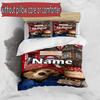 3pcs Duvet Cover Set (1*Duvet Cover + 2*Pillowcase, Without Core), Custom Name Paddington Bear Pattern Bedding Set, Home Bedroom Decor Gift