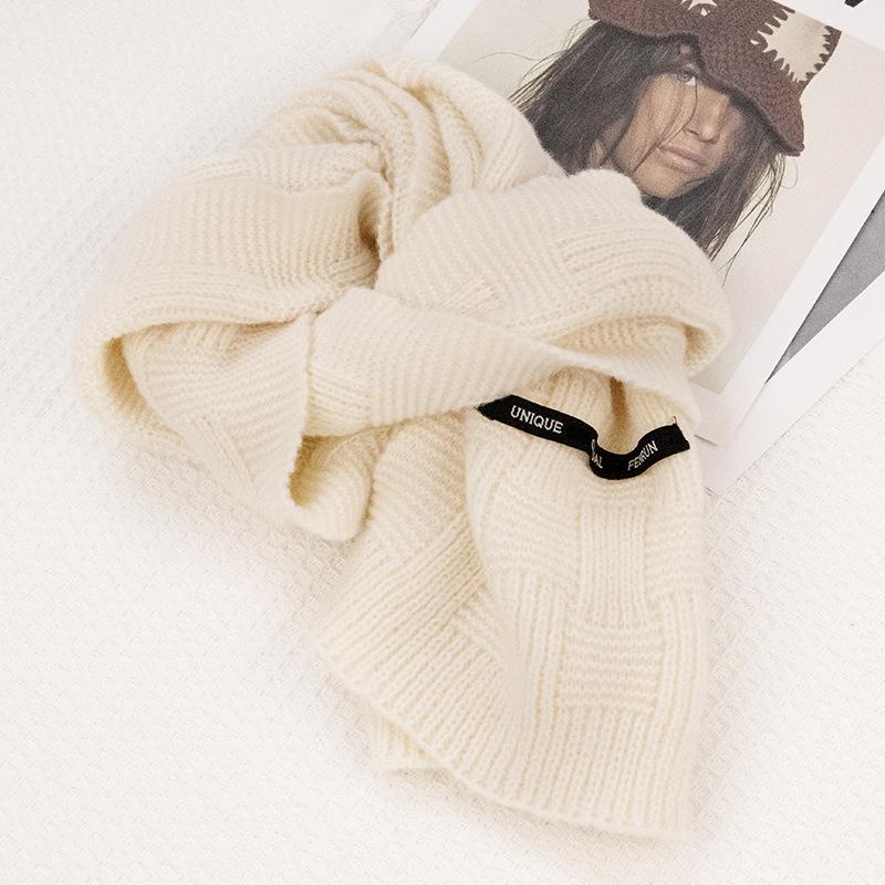 Korean-Style Green and Red Knit Scarf: Simple, Literary, Warm, Imitation Cashmere for Couples, Perfect for Autumn and Winter