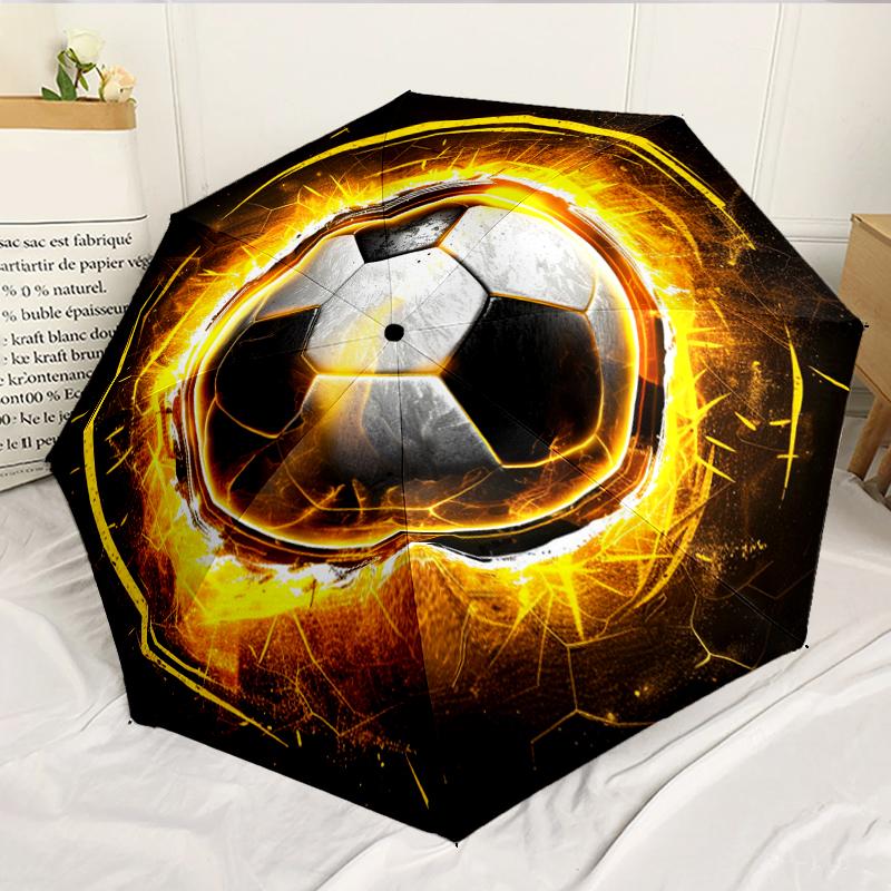 Soccer Ball Artwork 8-Frame for Travel, camping, Casual Lightweight Portable Umbrella, Essential for every family Holidays Birthday Gift
