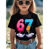 Fashion Men and Women's T-shirt 6 7 Print T-shirt Loose Short Sleeve Tops Summer Casual Round Neck Kids Tees Clothing