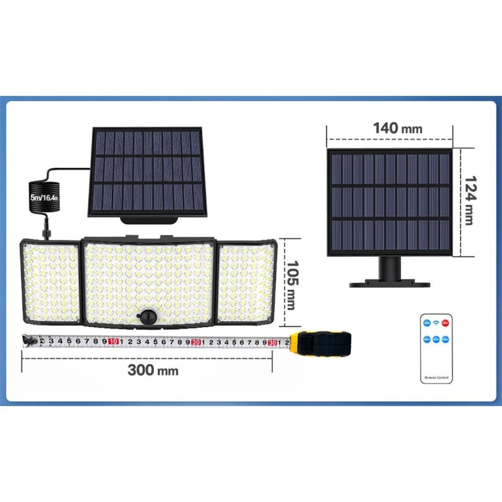2 шт. 234 светодиодный солнечный светильник с датчиком движения, пульт дистанционного управления, IP65, водонепроницаемый для наружного патио, гаража, безопасности, индукционный настенный светильник