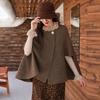 Bailuyu Elegant Cape-Style Twill Wool-Blend Cardigan