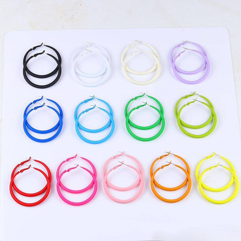 Минималистичные и атмосферные женские серьги, цветные круглые серьги в корейском стиле, модные универсальные обручи, ювелирные изделия