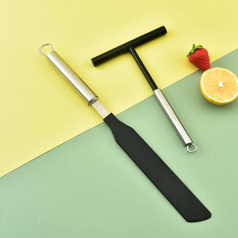 Stainless Steel French Crepe Spreader Pancake Like Batter Spreading Tools Pancake Like Batter for Bakery Kitchen + Spatula