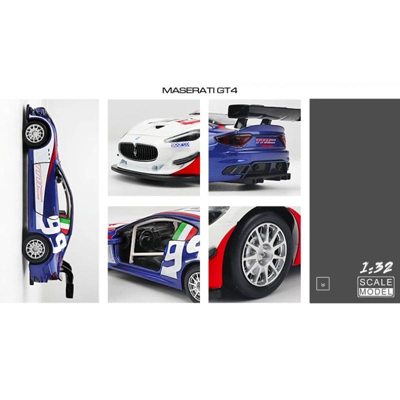 1/32 Maserati GranTurismo MC GT4 Модель легкосплавного автомобиля с инерционным механизмом, звуком и светом, детская подарочная коллекция, литая игрушечная модель