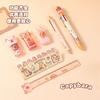 1set Capybara Stationery Set Ruler Ballpoint Pen Gel Pen Correction Tape Sticky Note Pencil Case Cute Stationery Gifts Wholesale