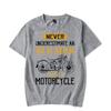 Never Underestimate An Old Man with A Motorcycle Graphic Tshirt Funny Tshirt Fashion Harajuku T-shirt Oversize Men T-shirt