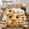 Giraffe Pattern Bedding Quilt Set Quilt Cover Pillowcase Home Decoration Birthday Gift (1 * duvet cover + 2 * pillowcase, without core)