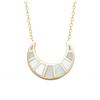 [R3945] - Gold Plated Necklace 'Luna' White Gold (mother-of-pearl) - 20x18mm