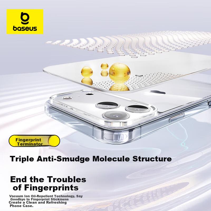 BASEUS Corning Reinforced Glass | High Transparency And Scratch-ResistantIPhone 17 Pro Max Case, Ultra-Thin Full Coverage Transparent Heat Dissipatio