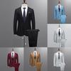 Men's Slim Button Suit Color Dress Host Show Jacket Coat & Pant