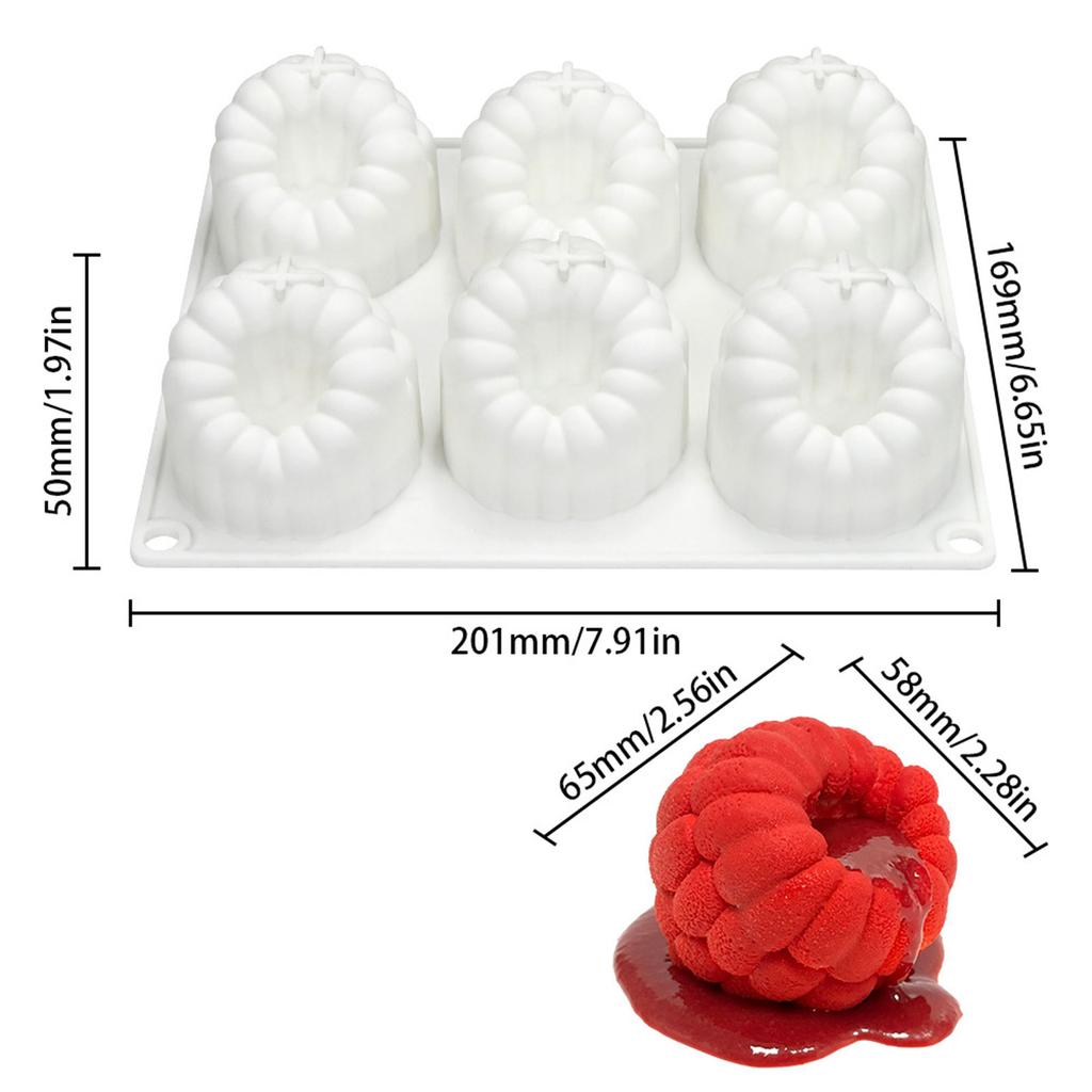 Силиконовая форма для шоколада с 6 ячейками, устойчивая к высоким температурам, форма для малинового муссового торта, аксессуары для выпечки десертов