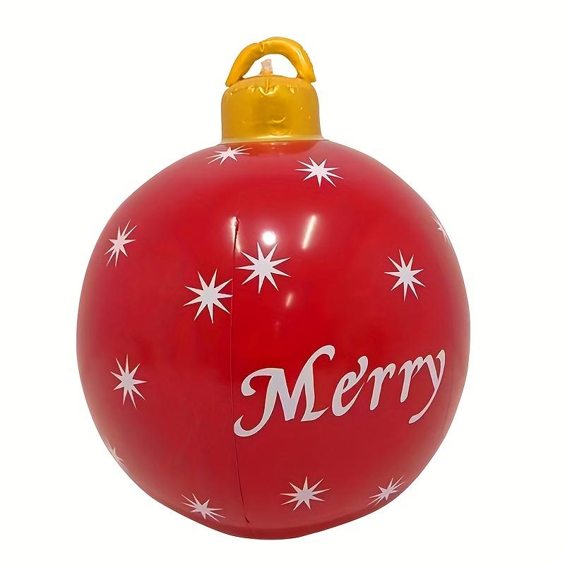 כדור מתנפח גדול לחג המולד לקישוט חוץ 60 ס"מ PVC ענק גדול כדורים גדולים קישוטי עץ חג המולד כדור ללא אור קישוט