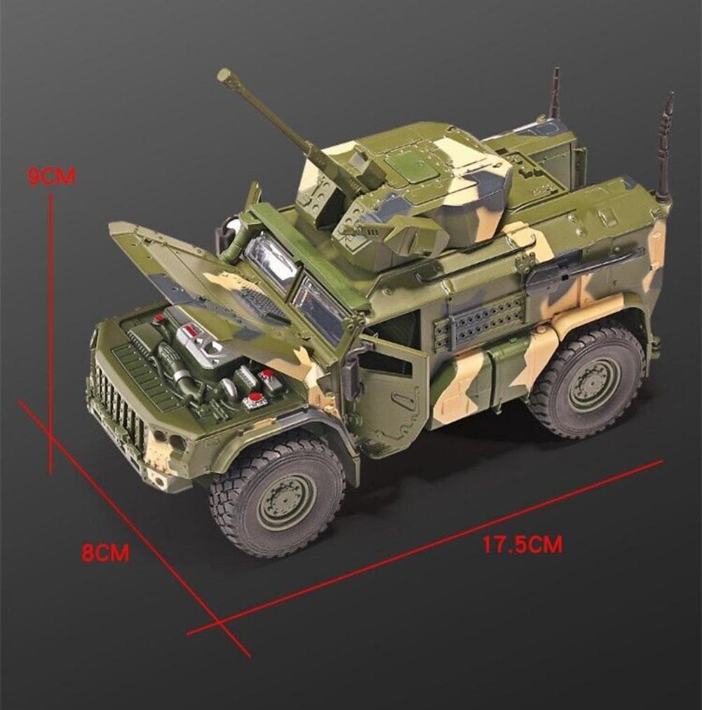 1/32 Scale Alloy Tiger Armored Military Truck Model Diecast Off-road With Sound and Light For Kids Toy