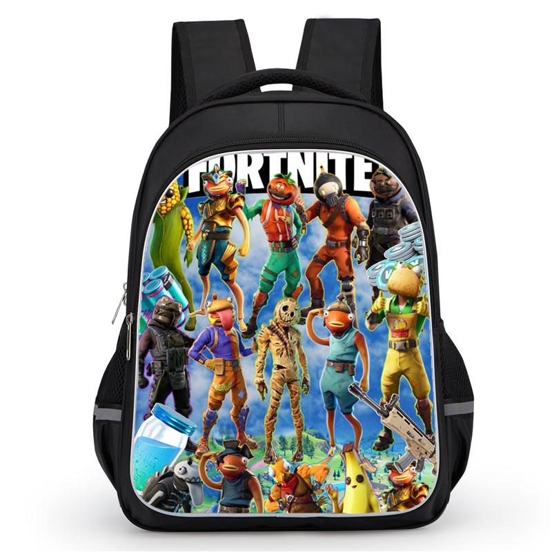 16-дюймовый мультяшный рюкзак Fortnite унисекс для мальчиков и девочек с двойными молниями, вместительный, легкий, студенческий рюкзак