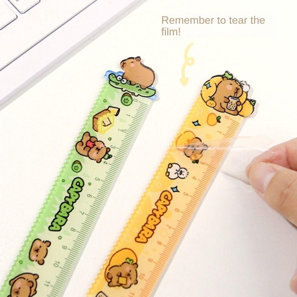 Acrylic Drawing Tools School Office Supplies Straight Ruler New Capybara Ruler