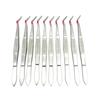10pcs Stainless Steel Dental Surgical Tweezers Set 16cm Serrated Curved Medical Tweezer Pincer Forceps Hemostat Dental Lab Tool
