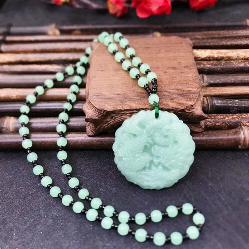 Китайский этнический стиль стеклянный ручной работы дракон кулон ожерелье амулет для женщин и мужчин счастливый подарок ювелирные изделия