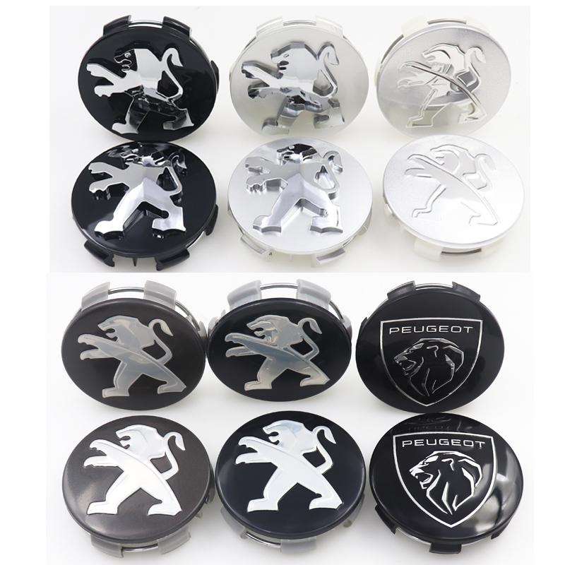 4pcs newest 3D 60mm Peugeot logo car emblem Wheel Center Hub Cap auto Rim refit dust-proof badge covers styling accessories