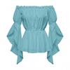 2025 Womens Off-Shoulder Ruffle Top Short Sleeve Crop Tee - Fresh Sweet Style Slim Fit Pure Color