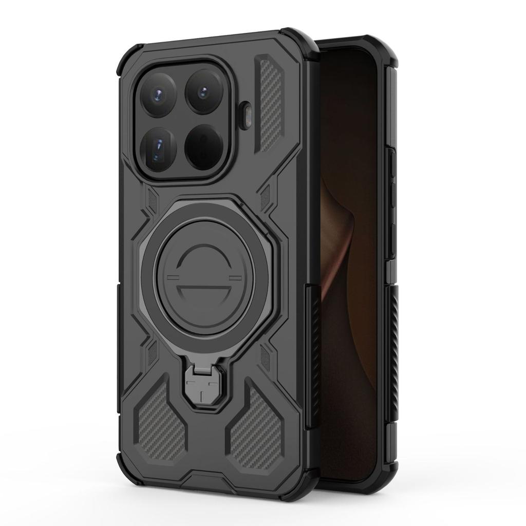 Чехол-кольцо с магнитом для Xiaomi 15T Pro, вращающийся на 360° [Защита от падений военного уровня] + Металлическая пластина для чехла телефона MagSafe