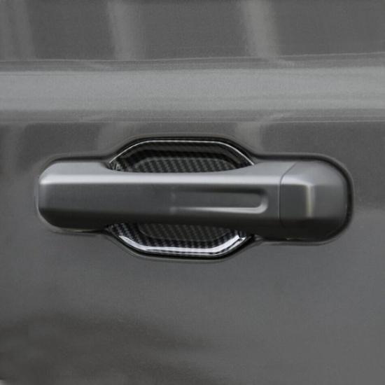 For Jeep Gladiator JT Carbon Fiber Car Door Handle Bowl Cover Trim 4P