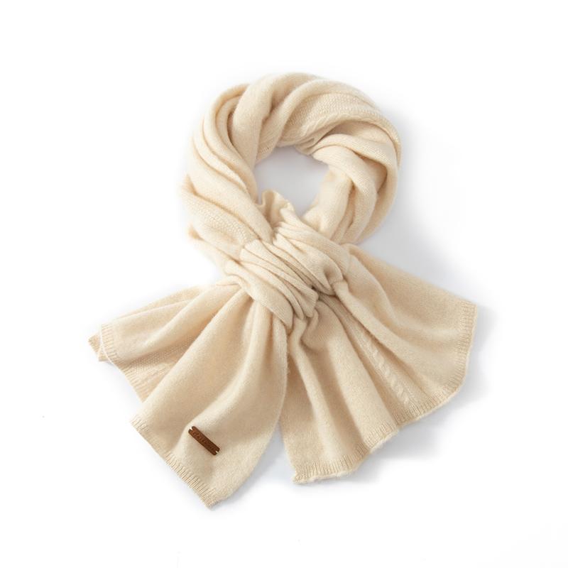 Женский шарф 100% чистый кашемир Зимний теплый мягкий уютный вязаный платок Модный повседневный согревающий шею аксессуар для холодной погоды