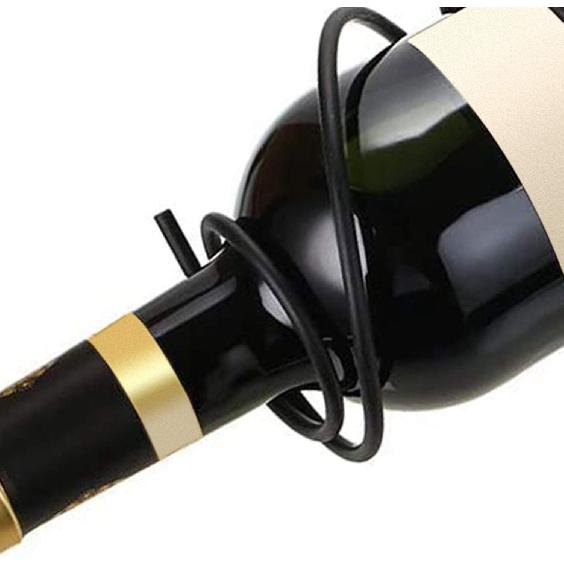 6 Pack Wall Mounted Wine Rack,Spiral Wine Wall Holder, Metal Wine Bottle Display Holder for Wine Storage Wall Wine Theme Decor, Black (Downward