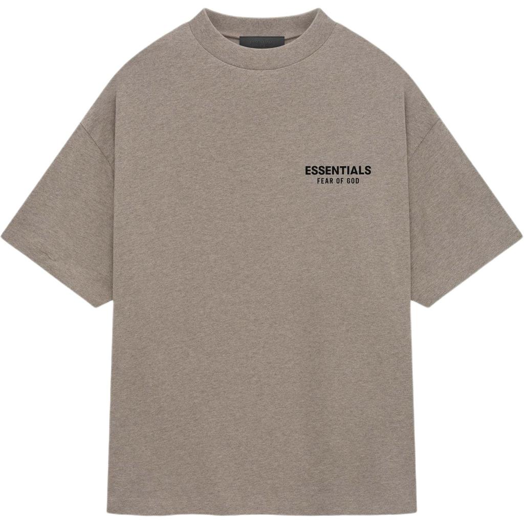 Fear of God Essentials Fw24 Праздничная Базовая Серия Футболка с Принтом Букв на Груди с Круглым Вырезом Свободная Короткая Мужская Глубокий Туманно-Серый 125HO244369F