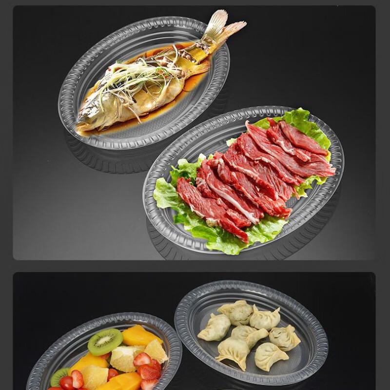 Disposable Clear Plastic Round Plates, 9-inch (22cm), Bulk Pack