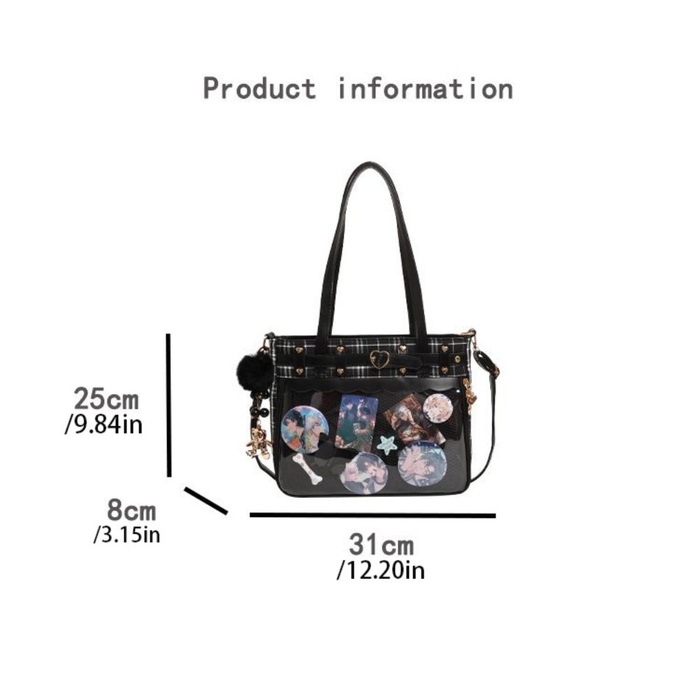 Y2K Cartoon Anime Itabag Large Capacity Transparent Shoulder Bag Creative JK Crossbody Bag Outdoor