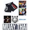 White Tiger Muay Thai Kickboxing Boxing MMA UFC Casual Shorts Gym Sport Unisex Men Women Workout Quick Dry Print Elastic High Waist Training