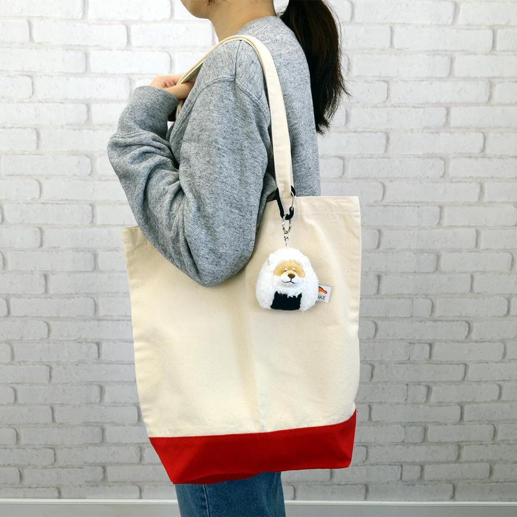 Niki Shiba Onigiri Shiba Inu Plush W8 x D8 x H8cm Keychain, 8cm, Toy, White,