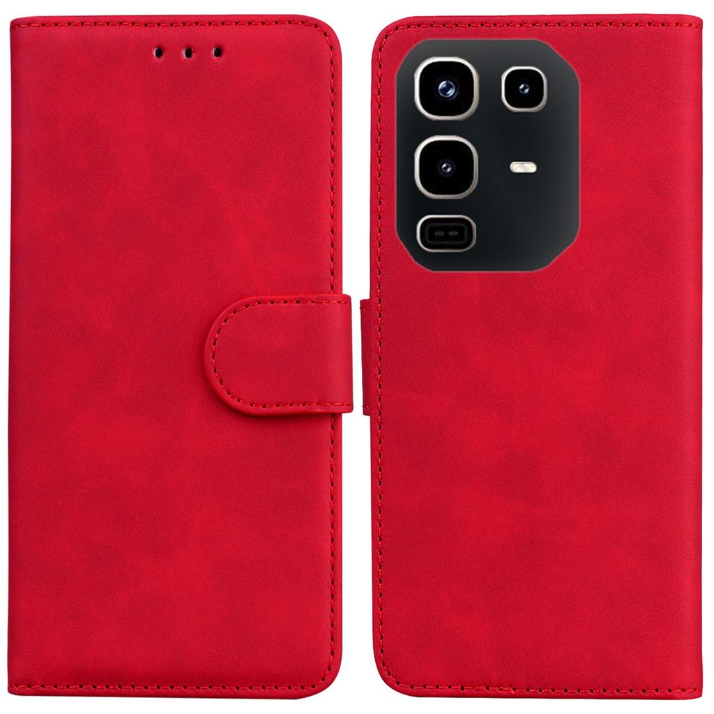 Чехол для Infinix Note 50 4G/Note 50 Pro 4G Однотонный кожаный чехол-кошелек для телефона