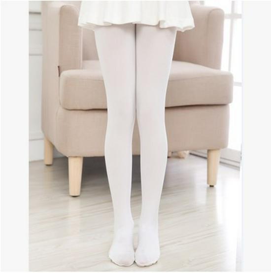 Детские балетные высокоэластичные танцевальные носки: Тонкие леггинсы из белого бархата 80D на весну-лето