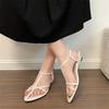 511-5 Niche Design 2025 Summer Pointed Cross Strap Buckle Open-toed Versatile Fashion Roman Sandals Women