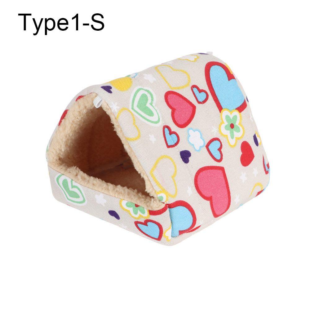 Полузакрытая зимняя удобная кровать для сна для маленьких животных, теплый коврик, гнездо для морской свинки, домик для хомяка