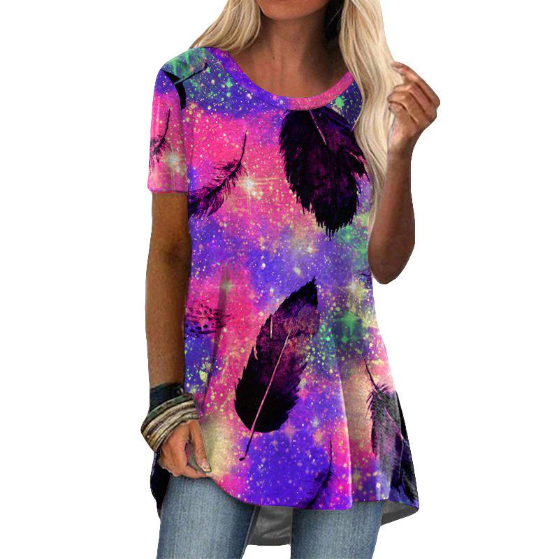 Летний топ с круглым вырезом, 3D этнический стиль, ретро принт, модные повседневные женские футболки с коротким рукавом