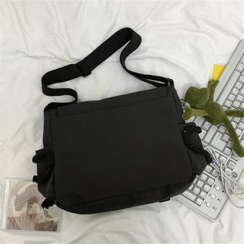 Молодежная мода нейлоновые сумки через плечо для женщин сумки на ремне большая вместимость однотонная холщовая сумка-мессенджер для девочек школьные сумки