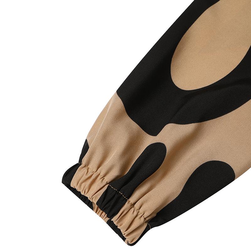 ZANZEA Women Lantern Sleeve Geometric Pattern Casual Blouse