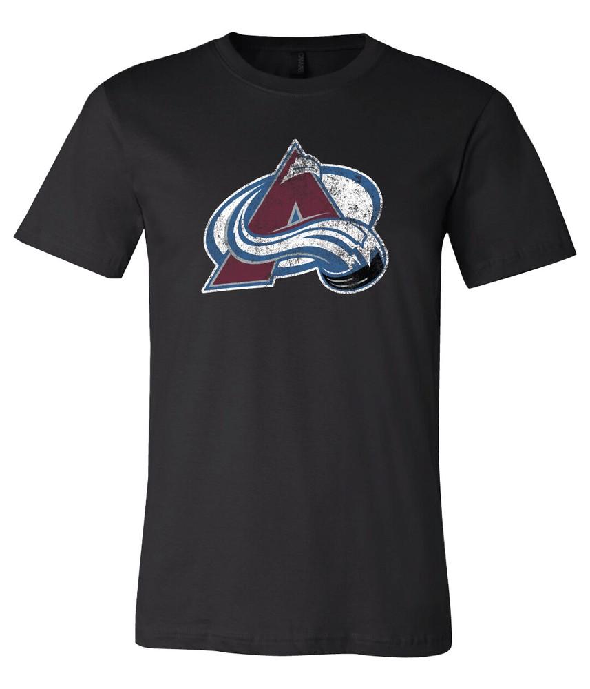 Футболка с потертым логотипом Colorado Avalanche S-6XL Отслеживание!! Футболка Unisex