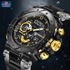 LIGE Sub-brand FOXBOX Fashion Digital Watch Men Dial Dual Display Outdoors Waterproof Sport Luminous Silicone Wristwatch