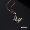 New Niche Design Retro Butterfly Micro-Inlaid Zircon Pendant Necklace Women'S Fashion Collarbone Chain