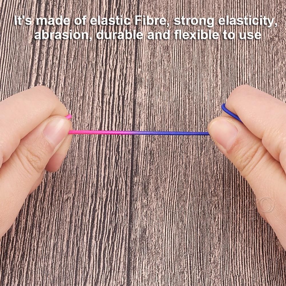 100Meter Rainbow Elastic Rope Round Elastic Band Beading Bracelet String Rubber Cord Clothe Sewing Accessories 1mm 1.2mm 1.5mm